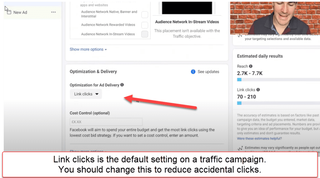 change the default setting from link clicks